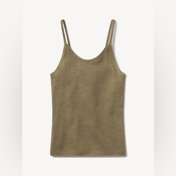 Buck Mason Tops - buck mason willow green coastal linen rib camisole tank cami